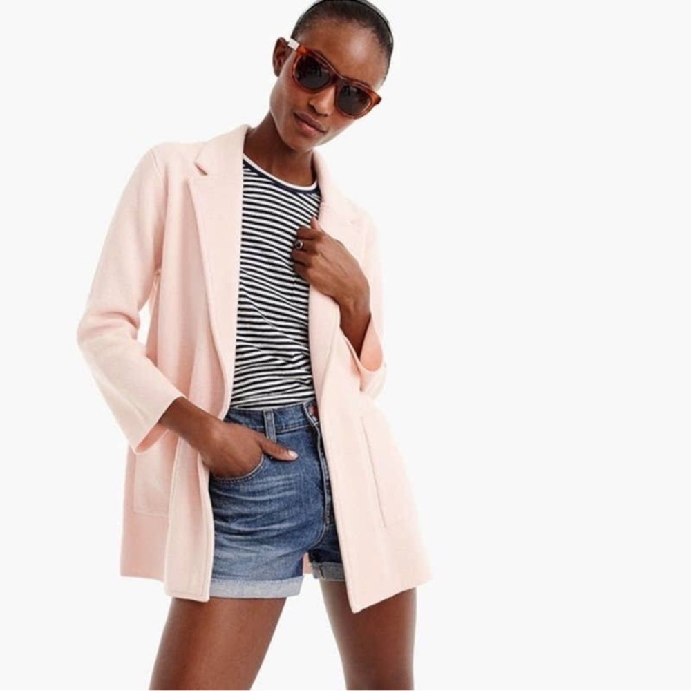 J Crew Sophie sweater blazer light pink